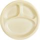 Vanilla Cream Plastic Divided Dinner Plates 20ct